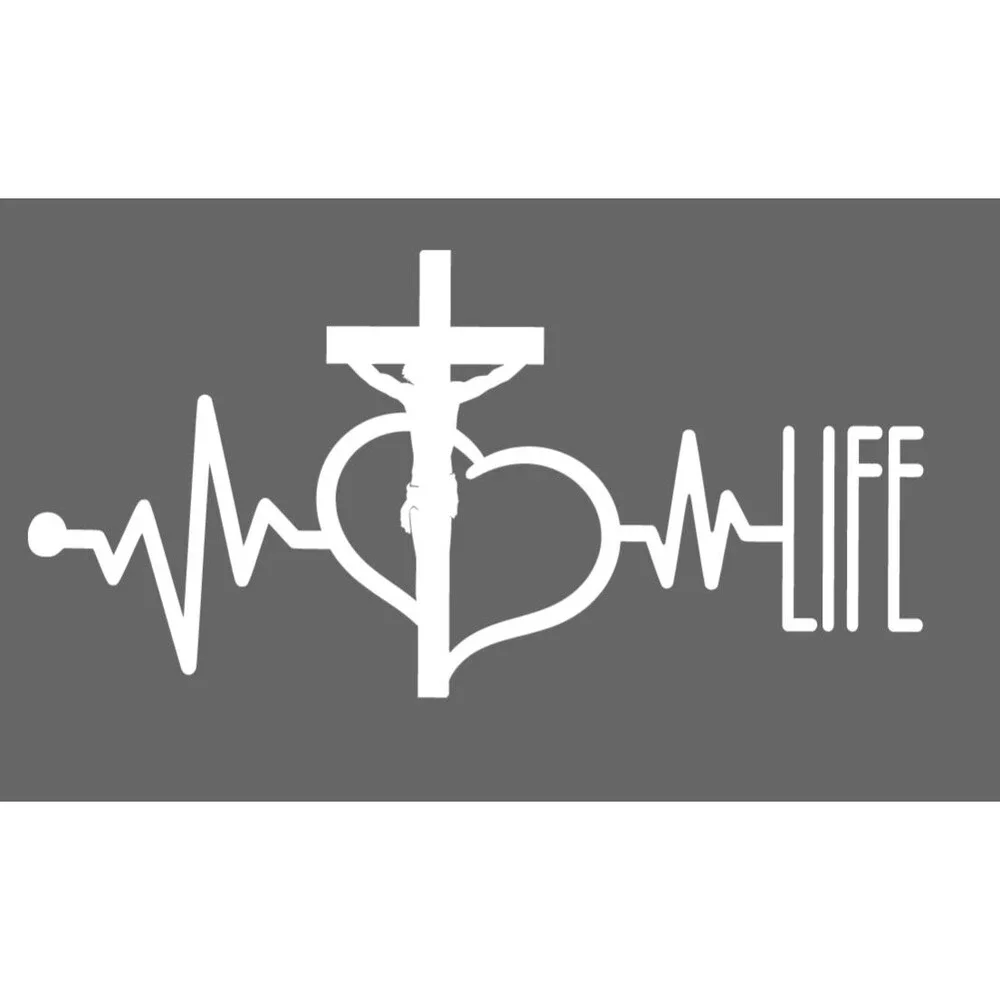 Christian Car Decal Jesus on Cross Bible Stickers 6.75